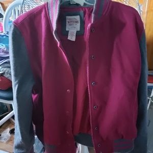 mossimo varsity red jacket